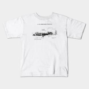 Fairchild Republic A-10 Thunderbolt II (black) Kids T-Shirt